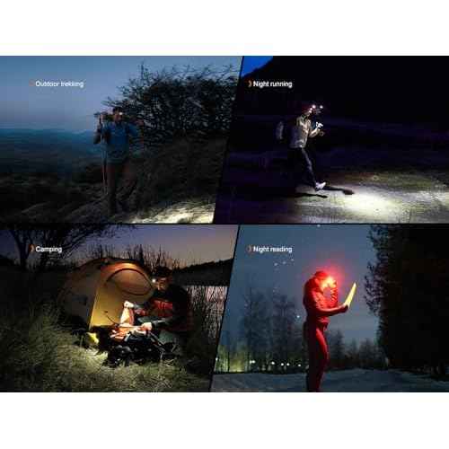Fenix HL18R-T V2.0 800 Lumen Trail Running Headlamp, USB-C Rechargeable, White and Warm White Lights, Red Lights, Compatible with 3X AAA Batteries, (Black)