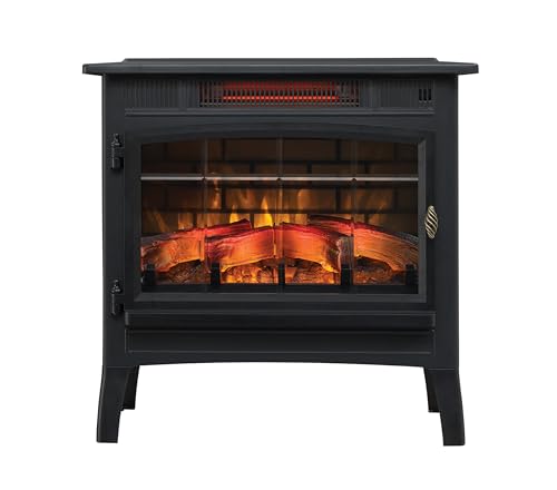duraflame Freestanding Electric Fireplace Stove Heater with 3D Flame Effect for 1,000 Sq. Ft. Room, Black