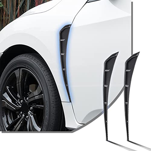 Miytsya 2 PCS Car Fender Side Vents, ABS Carbon Fiber Spoiler, Fender Decorative Stickers, Air Flow Intake Hole Grille Aut...