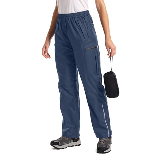 Women's Rain Pants Waterproof Hiking Pants Windproof Lightweight Over Pants Outdoor for Golf Fishing Cycling #2089