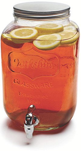 Circleware Sun Tea Mini Mason Jar Glass Beverage Dispenser with Lid, Glassware For Water, Juice, Beer, Wine, Liquor, Kombu...