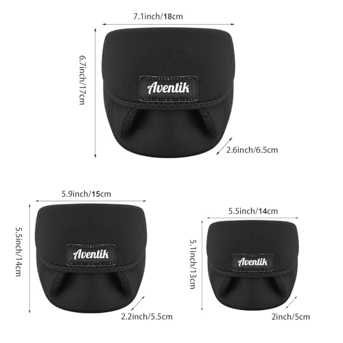 Aventik Spinning Reel Cover Storage Baitcasting Trolling Fishing Reel Protective Case Pouch Sleeve Gloves Fishing Bags Fit...