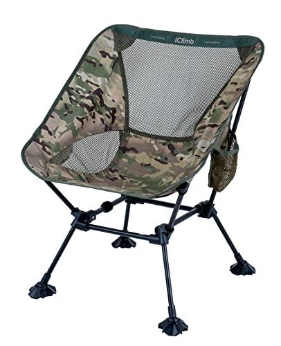 iClimb 1 Mini Folding Table and 1 Anti-Sink Large Feet Chair, Ultralight Compact for Adults Outdoor Camping Backpacking Hi...