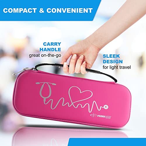 Primacare KB-9397-PK Stethoscope Case, Supplies Included, Pink with Multiple Compartments, Portable and Lightweight First ...