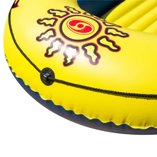 SOLSTICE Inflatable Boat Rafts 2 Person for Adults & Kids Comes W/ Oars Paddles Pump Pole Oar Holders Cushioned Comfortabl...