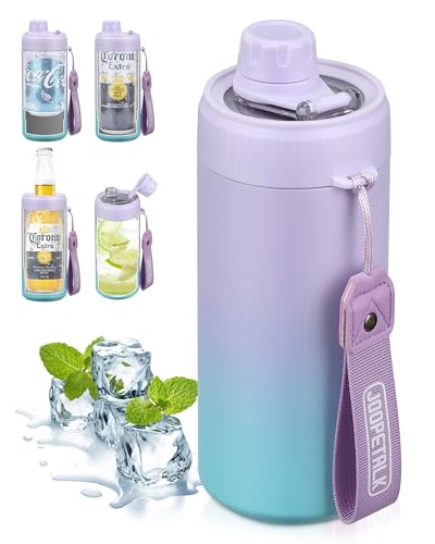 JOOPETALK Universal Can Cooler with Lid Fits All 12oz Cans& Bottles, 100% Leak-Proof Water Bottle, 4-in-1 Insulated Can Co...