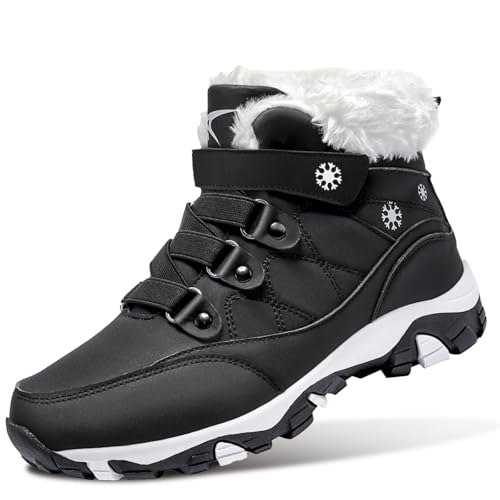 ASHION Womens Snow Boots Warm Fur Lined Winter Boots Comfortable Ankle Booties Outdoor Hiking Boots for Women