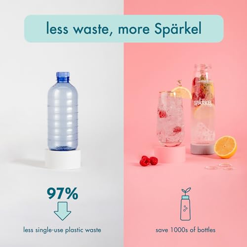 Spärkel Beverage System | Black Sparkling Water Maker | No CO2 Tank Needed | Carbonated Water Machine that Uses Fresh, Nat...