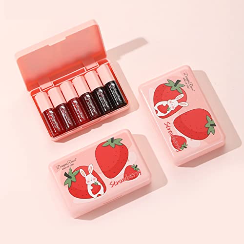 Eakroo 6 Colors Lip Tint Stain Mini Liquid Lipstick, Lip Gloss for Women, Blush for Cheeks, Lip Stain Long Lasting Waterpr...