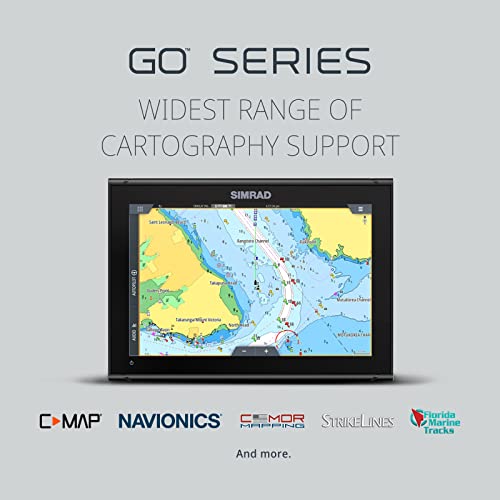 Simrad GO Chartplotter and Fish Finder, with Transducer and Radar Options, Preloaded C-MAP Discover Chart Card