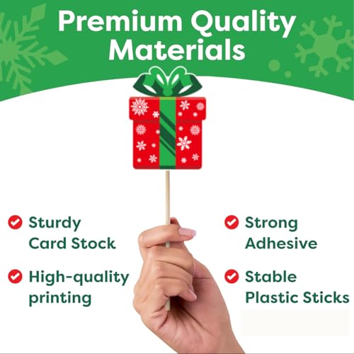 Christmas Photo Booth Props Party Decorations with Photo Frame, Christmas Party Selfie Accessories for Xmas Holiday Party ...
