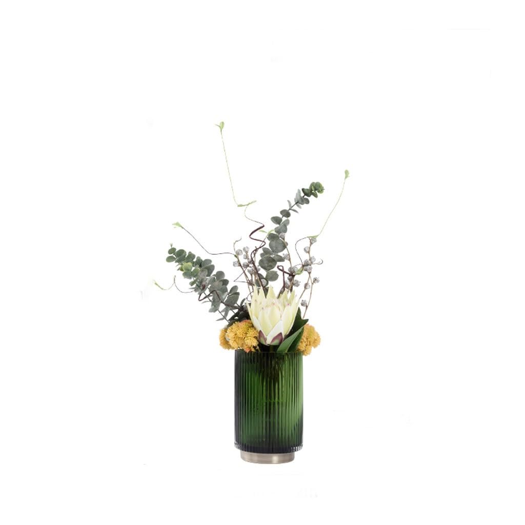 Faux Tree Nordic Light Luxury Simulation Flower Art Decoration Living Room Dining Table Negotiating Table Glass Bottle Flower Arrangement Decoration Faux Plants Indoor(B)