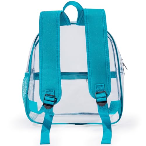 Jusdot Mini Clear Backpack 12"x6"x12" Stadium Approved See Through Bag Waterproof PVC Small Transparent Backpacks for Fest...