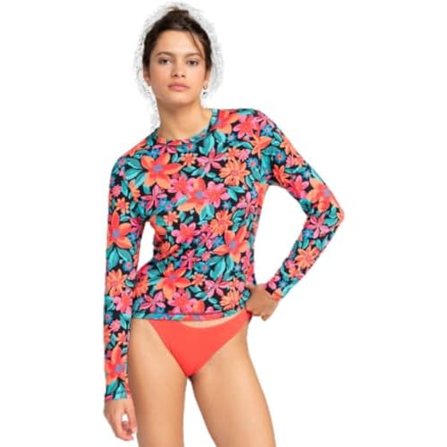 Roxy Womens Long Sleeve Rashguard ? UPF 50+ Sun Protection, Swim, Surf, Beach Volley, Yoga, Quick-Dry Swim Shirt