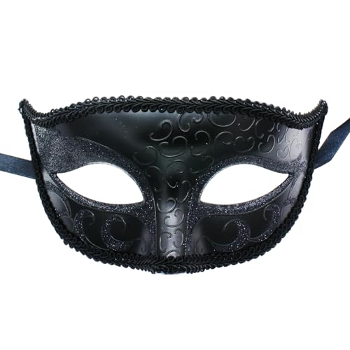 ZbFwmx Couple Masquerade Mask Set - Black Costume Masks for Women & Men - Cosplay & Party Masquerade Ball
