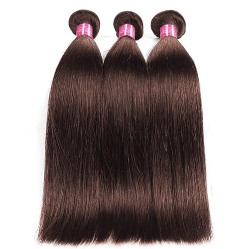 YISEA Straight Human Hair Bundles Brown #4 Color Straight 3 Bundles (16 18 20Inch)100% Unprocessed Hair 12A Brazilian Virgin Chocolate Brown Human Hair Bundles