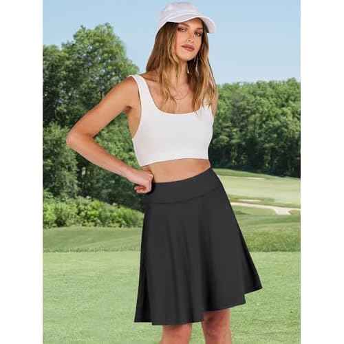 ANRABESS Knee Length Skorts Skirts for Women 2025 Summer High Waisted Golf Tennis Skirt Casual Travel Built-in Shorts Clothes