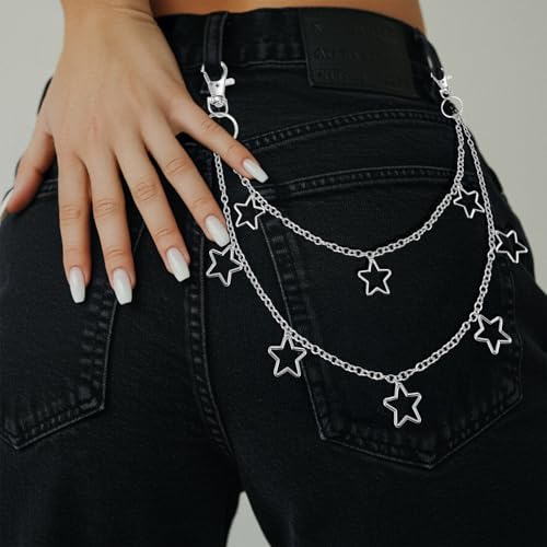 IHFAIO Y2k Accessories, 17 Pcs Y2K Set, Y2K Sunglasses, Star Necklace, Earrings, Pant Chain, Hair Clips, Bracelet, Y2K Acc...