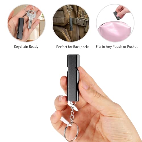 Premium Extra Loud Whistles for Camping Hiking Hunting Outdoors Sports and Emergency Situations, Sturdy but Light Aluminiu...