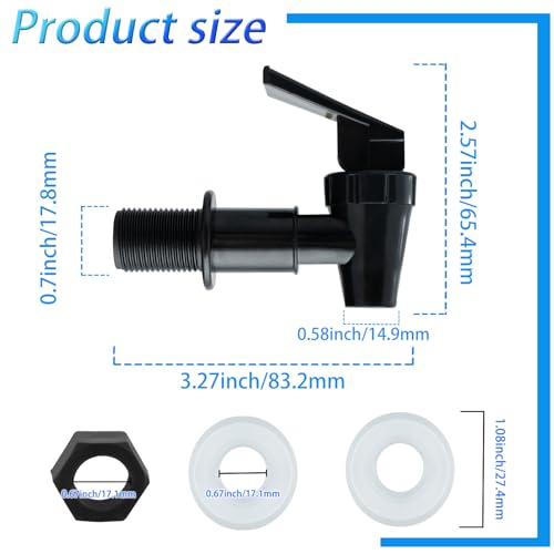 Hgzaccompany Replacement Cooler Faucet Water Bottle Jug, BPA-Free Plastic Spigot Spout Beverage Lever Pour Dispenser Valv...