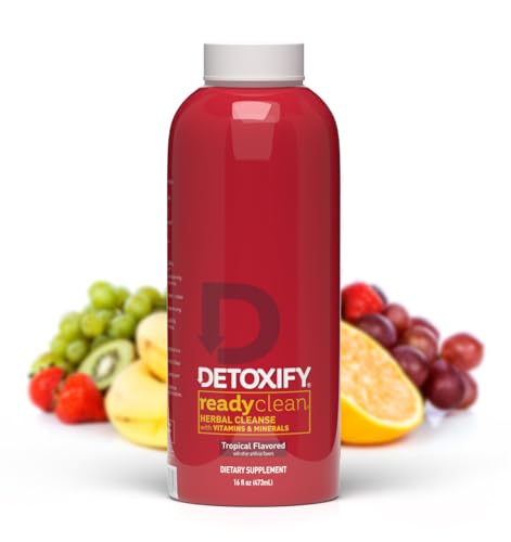Detoxify – Ready Clean Herbal Cleanse – Tropical – 16 oz – Professionally Formulated Herbal Detox Drink – Enhanced with Mi...