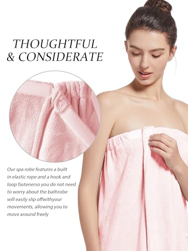 Women'S Soft Wrap Towel Full Length，Bath Robe After Shower Female Plush Long，Spa Bathrobes Lightweight With Pockets