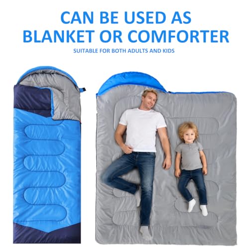 oaskys Camping Sleeping Bag - 3 Season Warm & Cool Weather - Summer Spring Fall Lightweight Waterproof for Adults Kids - C...