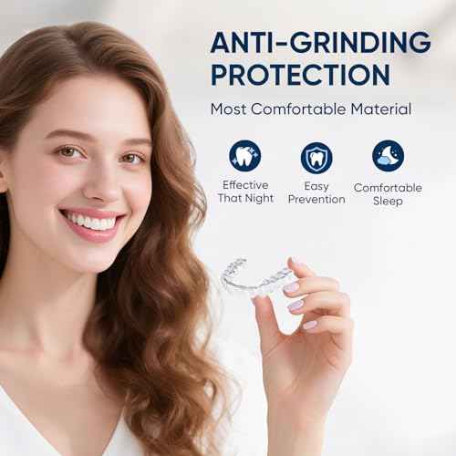 Mouth Guard for Clenching Teeth at Night, Mouth Guard for Grinding Teeth at Night, Comfortable & Reusable Adult Teeth Grinding Mouthguards for Sleeping, Includes 4pcs & 1 Travel Case