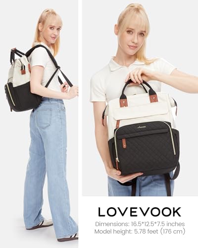 LOVEVOOK Laptop Backpack for Women, 15.6'' Waterproof Nurse Bag Teacher Work Backpack Purse for Women, Travel Computer Bac...