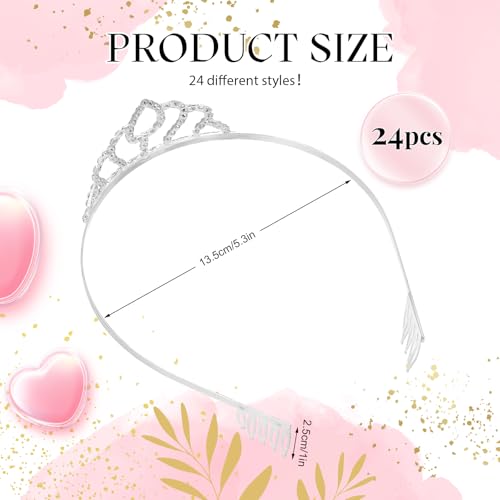 Yuefunny 24 Pcs Crystal Tiara Headbands for Women Princess Headband Crown with Combs Tiaras and Crowns for Pageant Bridal ...