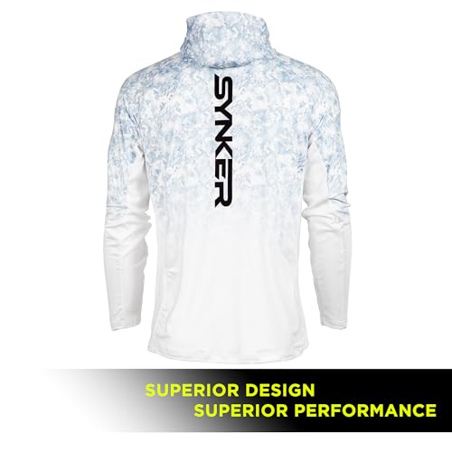 SYNKER Stealth All Weather Performance Fishing Camo Hoodie | UPF 50+ Long Sleeve Shirt for Men and Women, Camouflage