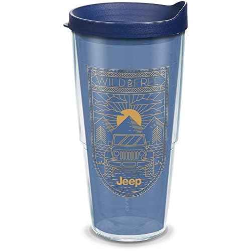 Tervis Jeep Made in USA Double Walled Insulated Tumbler Travel Cup Keeps Drinks Cold & Hot, 24oz, Wild and Free