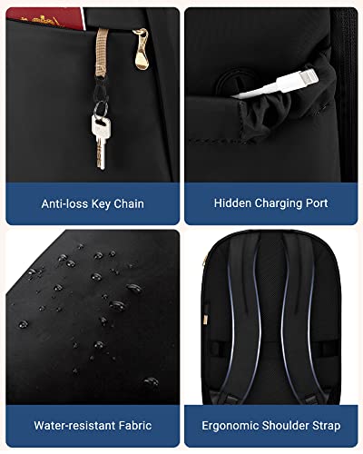 LIGHT FLIGHT Travel Backpack for Women, 15.6 Inch Laptop Backpack with USB Charging Hole, Water Resistant College Bookbag,...