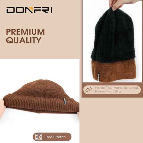 Donfri Wool Winter Beanie Hats Men Women Beanie Super Soft Warm for Winter Skull Knit Beanie Gift