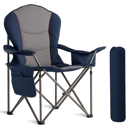 Foristrail Oversized Camping Chair Heavy Duty- Portable Folding Chair, Cup Holder & Waterproof Phone Case for Adults, Beac...