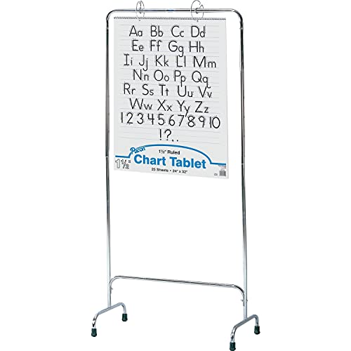 Pacon PAC74410 Chart Stand, Adjustable, Metal, Rubber Tipped Legs, 28" Wide, 1 Stand