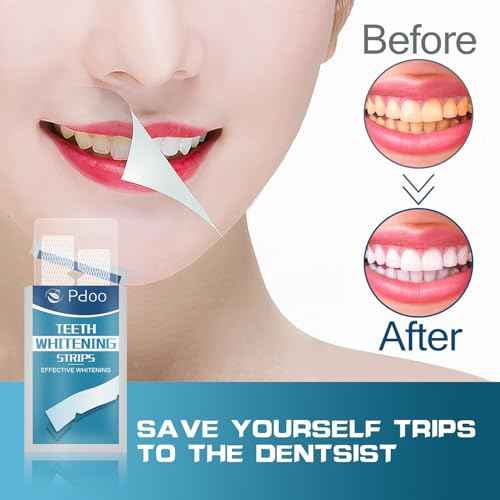 Teeth Whitening Strip 14 Treatments - Whitening Strips for Sensitive People, Fast Remove Smoking, Coffee, Wine Stains, Teeth Brightening Kit Pack of 28 Non-Slip Strips