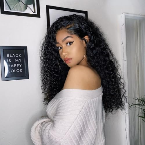 Water Wave Human Hair Bundles - Natural Black Wet & Wavy Curly Sew In Weave, Soft & Shed-free 12A 100% Brazilian Virgin Remy Hair - 3 Bundles, 12, 14, 16 Inch