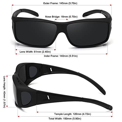 MEETSUN Fit Over Glasses Sunglasses for Men Women,Wrap Around Sunglasses Polarized UV400 Protection