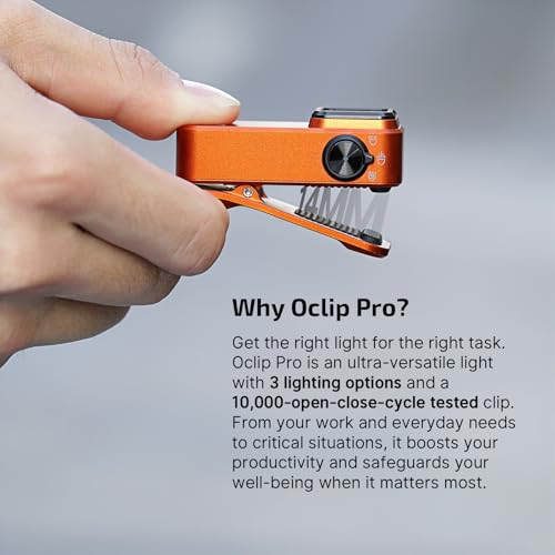 OLIGHT Oclip Pro EDC Flashlight Clip-on Light, Rechargeable 500 Lumens with Three Lighting Solutions Type-C Charging, Magn...