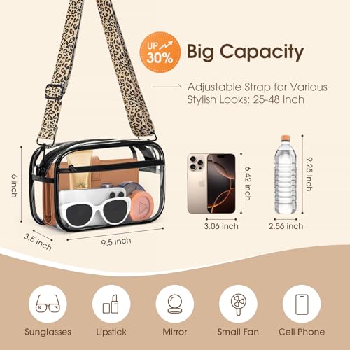Clear Bag For Stadium Events, Clear Purse for Women Stadium Approved Crossbody Bags, Bag for Concerts Sports Events Festivals