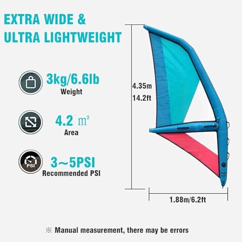 Professional Inflatable Paddle Board Kayak Sails,Inflatable Sail for Water Sports Kit, Inflatable Paddle Board Rotatable