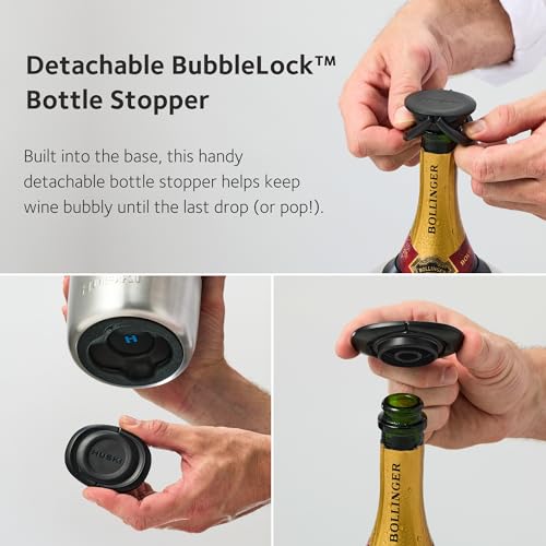 Huski Champagne Chiller | NEW | Award-Winning Iceless Design with Detachable Bottle Stopper | Keeps Wine Cold up to 6 Hour...