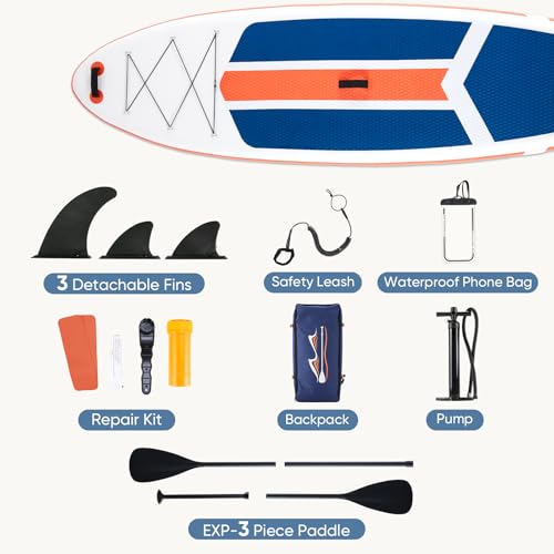 DUMOS Inflatable Stand Up Paddle Board, 10.5'×33'' Paddle Boards with Non-Slip Deck, Durable Advanced Material and Complet...