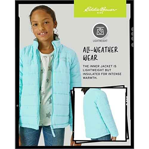 Eddie Bauer Kids' Ski Jacket - Waterproof 3 in 1 Insulated Coat with Removable Shell Jacket for Boys and Girls (3-16)