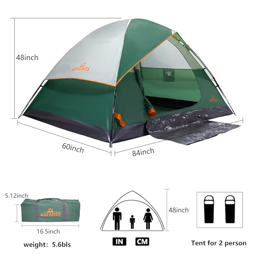 ASFANES 2-12 Person Tents for Camping Waterproof, Backpack Double Layer Tents, Perfect Picnics, Fishing and Backyard Camping