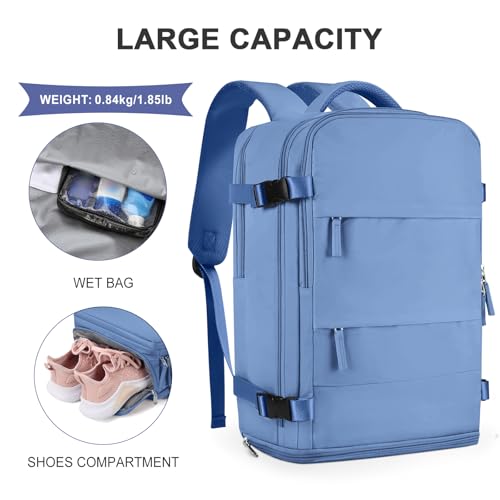 coowoz Large Travel Backpack For Women Men,Carry On Backpack Flight Approved,Hiking Backpack Outdoor Rucksack Casual Daypa...