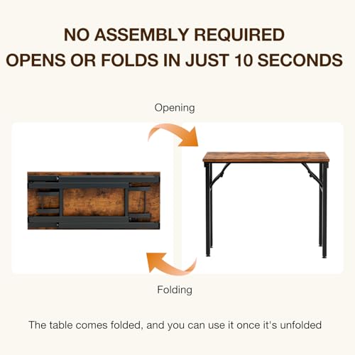 TEMI Small Computer Desk Folding Table - 35.8" Foldable Office Desk, No Assembly, Perfect for Small Spaces in Bedroom, Dor...