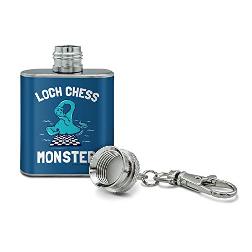 Loch Chess Monster Lochness Funny Humor Stainless Steel 1oz Mini Flask Key Chain