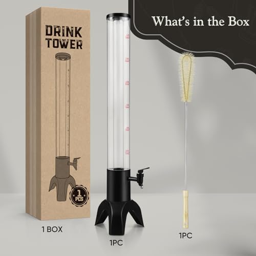 COSYOO Drink Tower, 3L Mimosa Tower Dispenser With Ice Tube and Led Light, Tabletop Beer Dispenser 3.17 Qt./100oz, Ideal f...